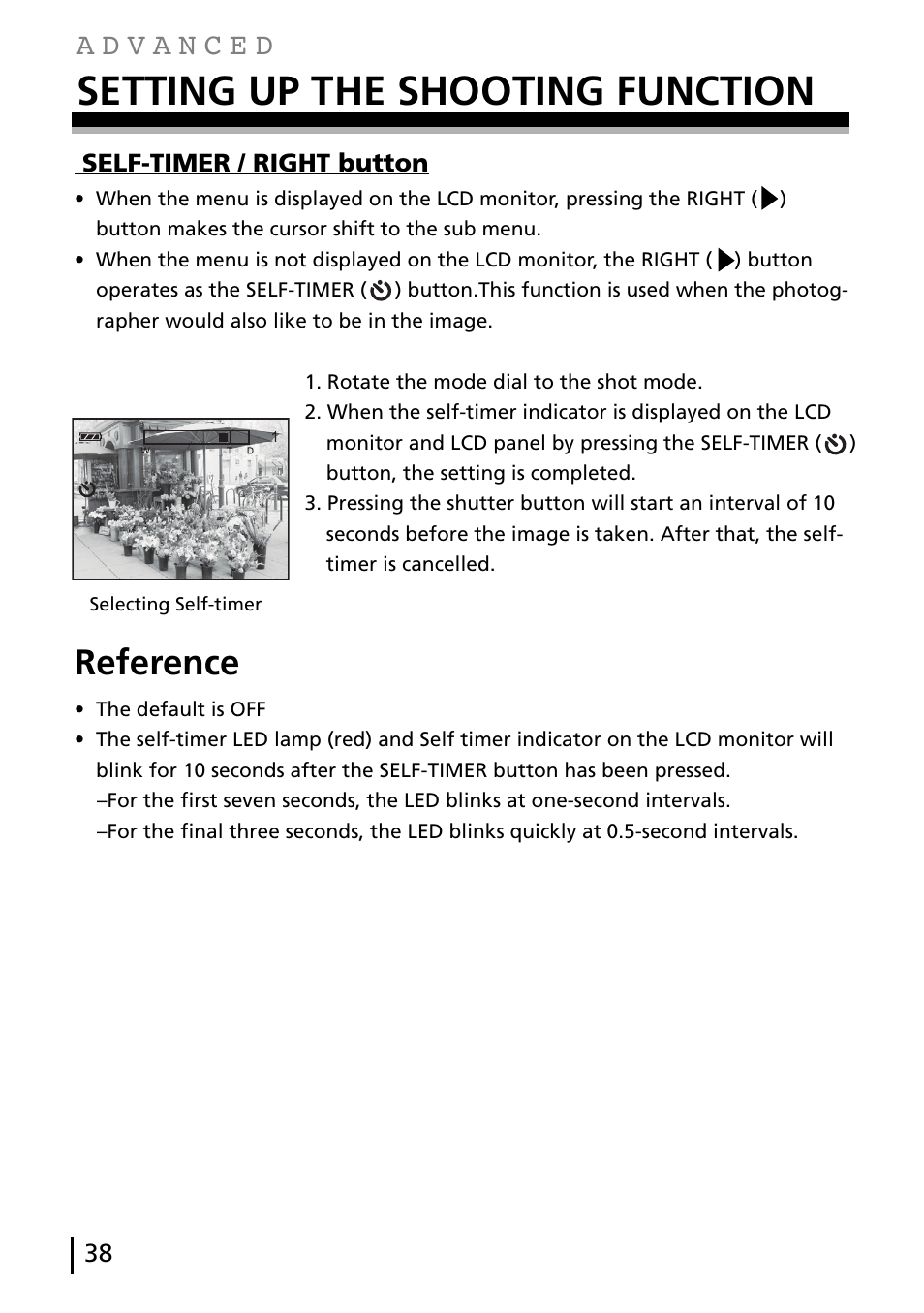 Setting up the shooting function, Reference | Gateway DC-M40 User Manual | Page 38 / 95