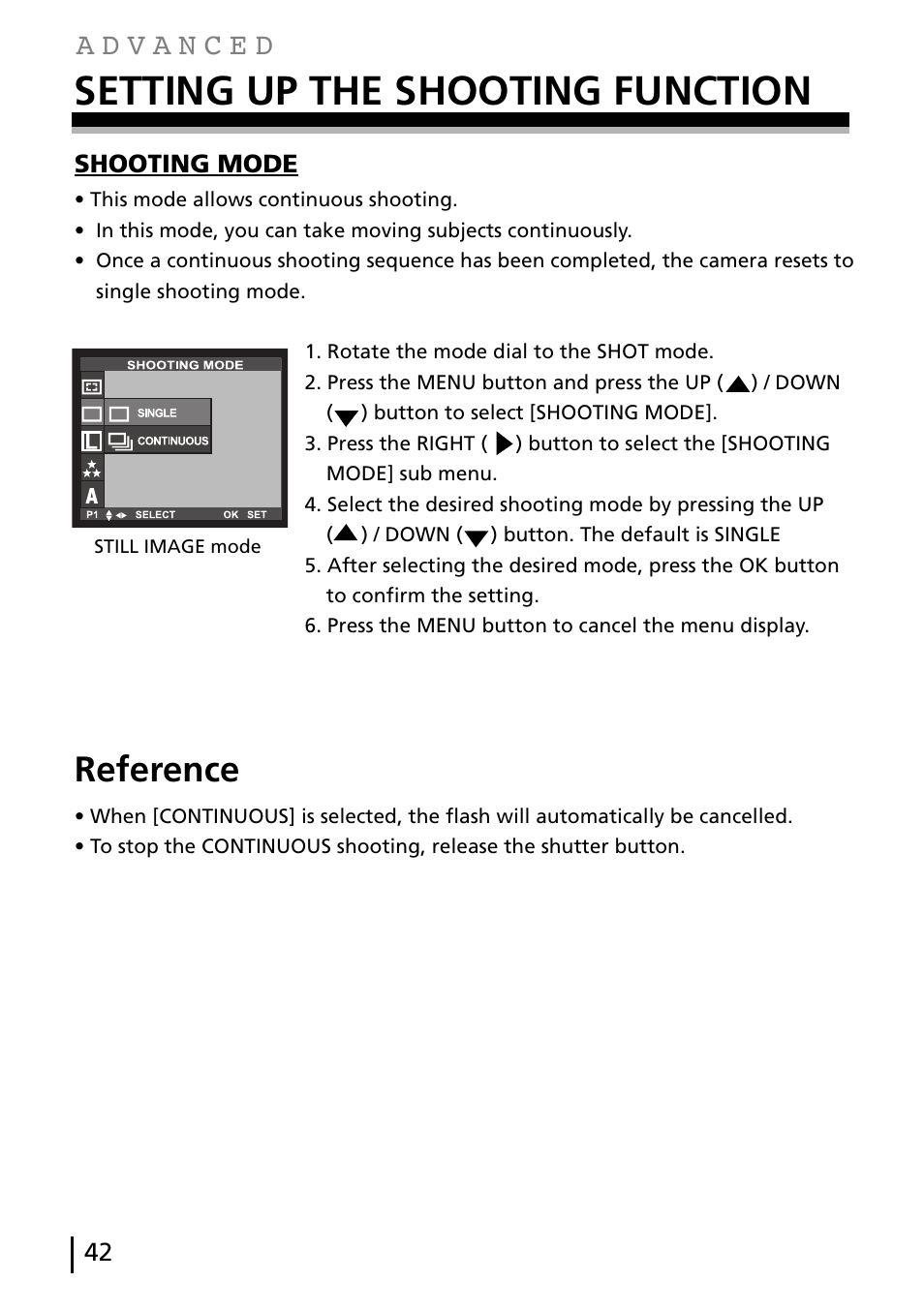 Setting up the shooting function, Reference | Gateway DC-M40 User Manual | Page 42 / 95