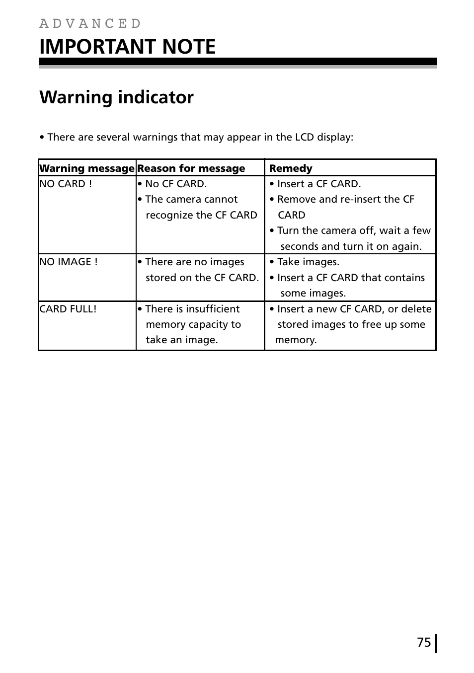 Warning indicator | Gateway DC-M40 User Manual | Page 75 / 95