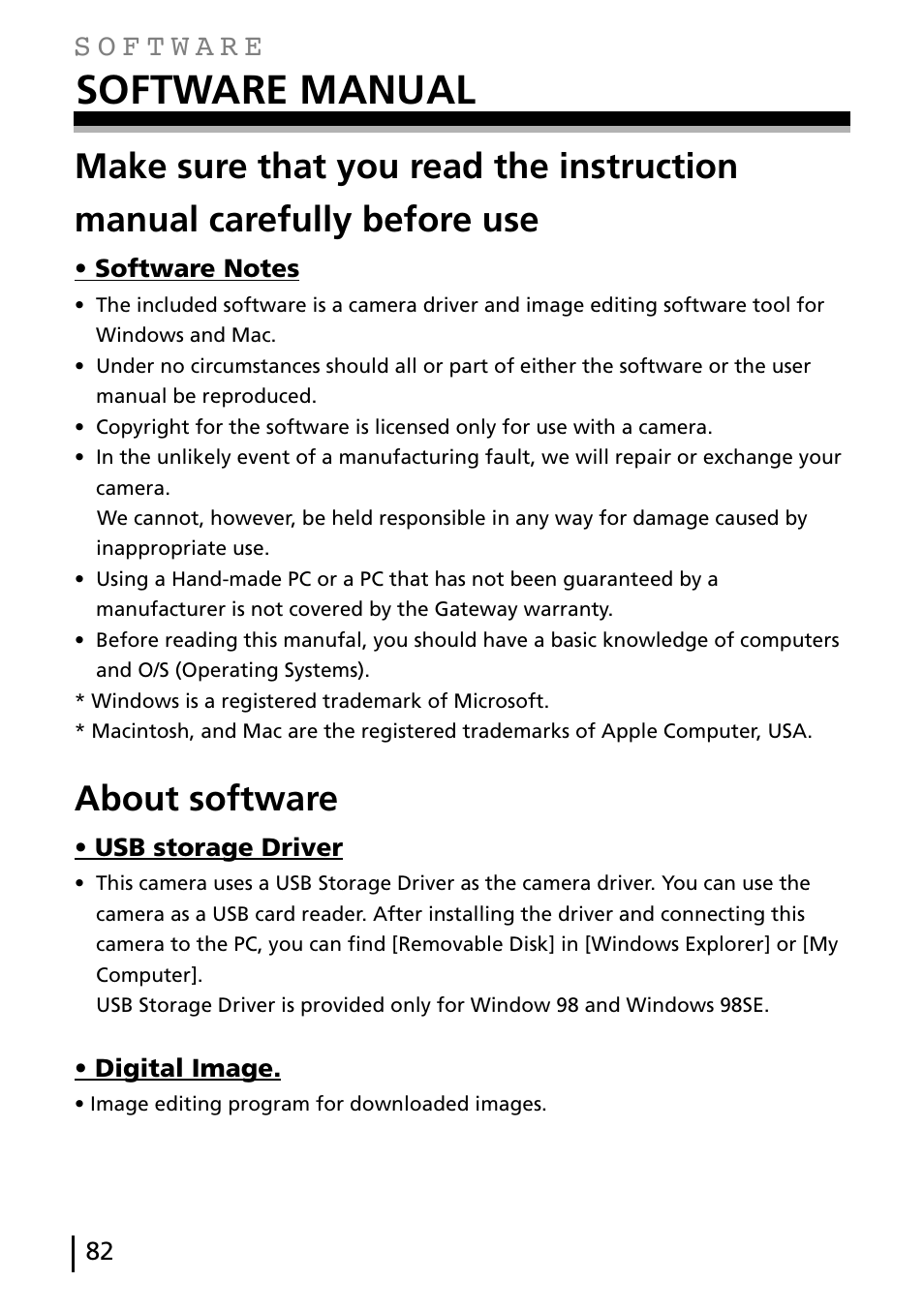 Software manual, About software | Gateway DC-M40 User Manual | Page 82 / 95