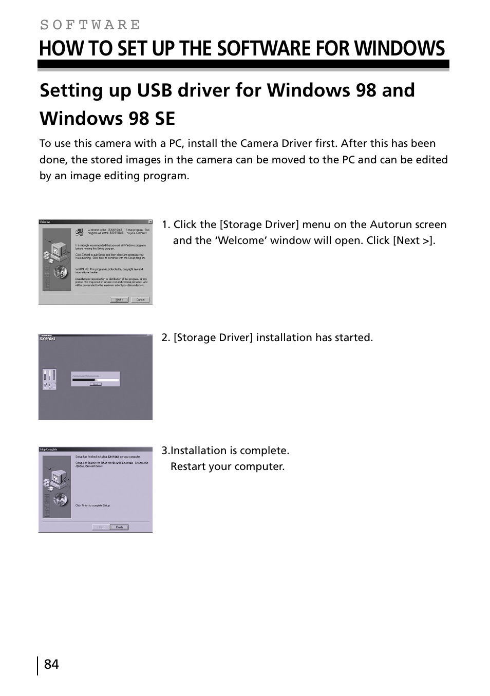 How to set up the software for windows | Gateway DC-M40 User Manual | Page 84 / 95