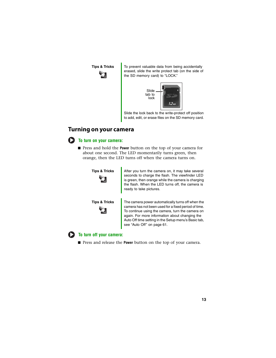 Turning on your camera | Gateway DC-T60 User Manual | Page 17 / 92