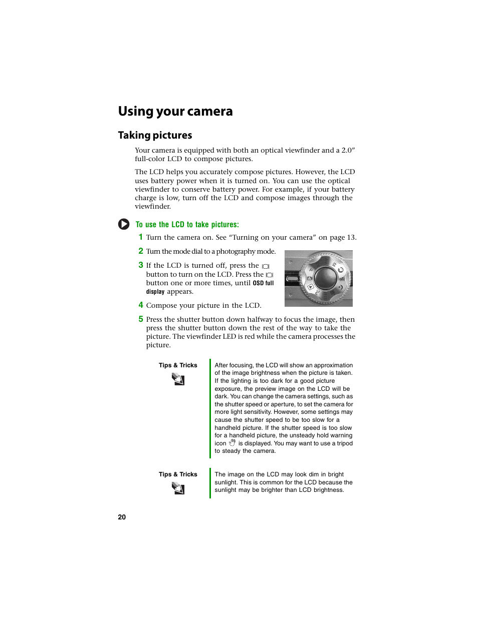 Using your camera, Taking pictures | Gateway DC-T60 User Manual | Page 24 / 92