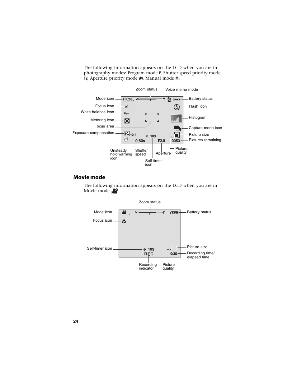 Movie mode | Gateway DC-T60 User Manual | Page 28 / 92