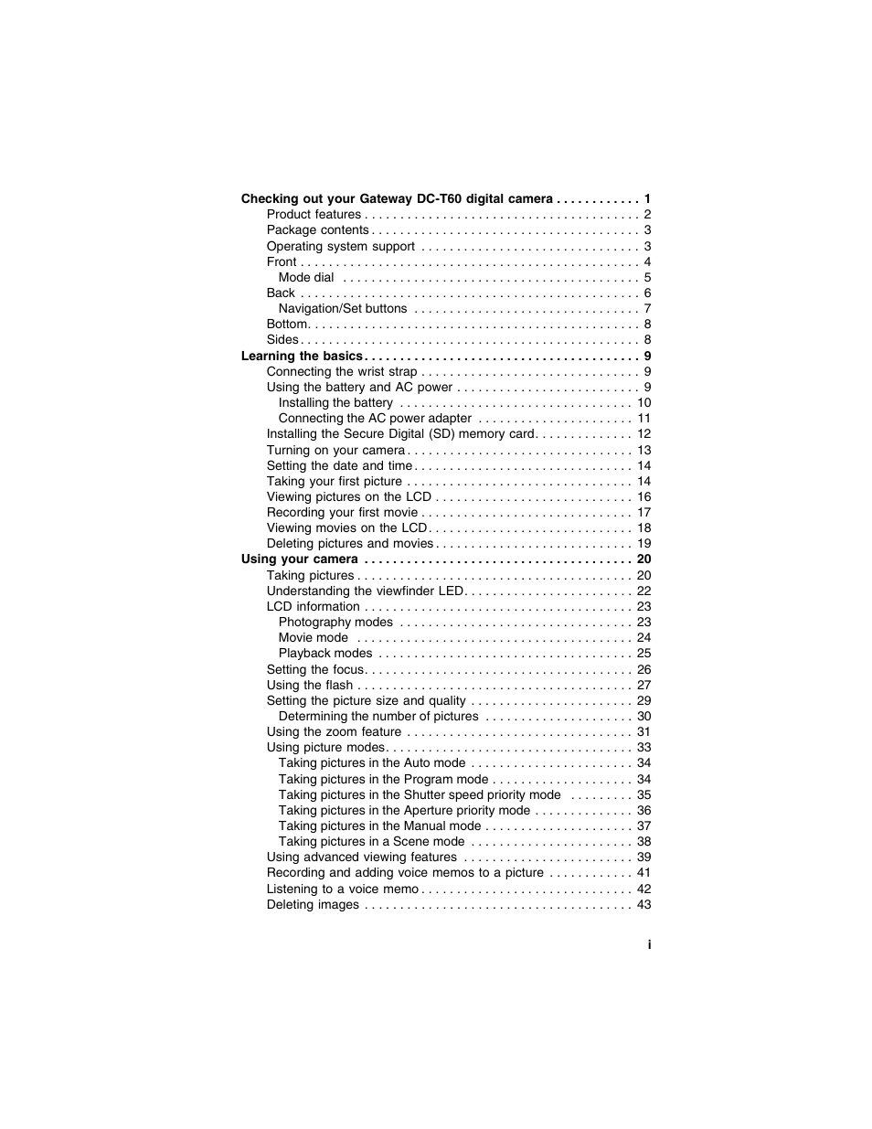 Gateway DC-T60 User Manual | Page 3 / 92
