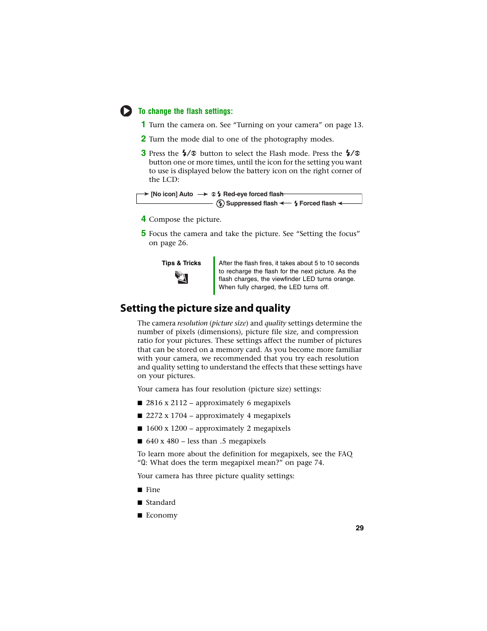 Setting the picture size and quality | Gateway DC-T60 User Manual | Page 33 / 92