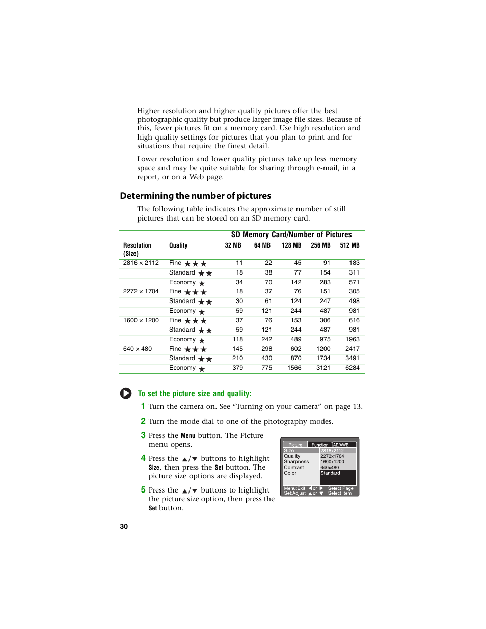 Determining the number of pictures | Gateway DC-T60 User Manual | Page 34 / 92