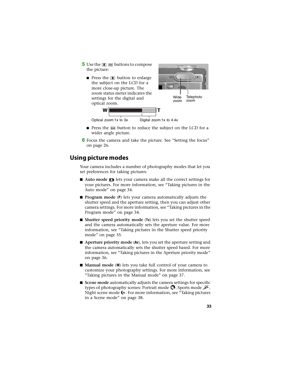 Using picture modes | Gateway DC-T60 User Manual | Page 37 / 92