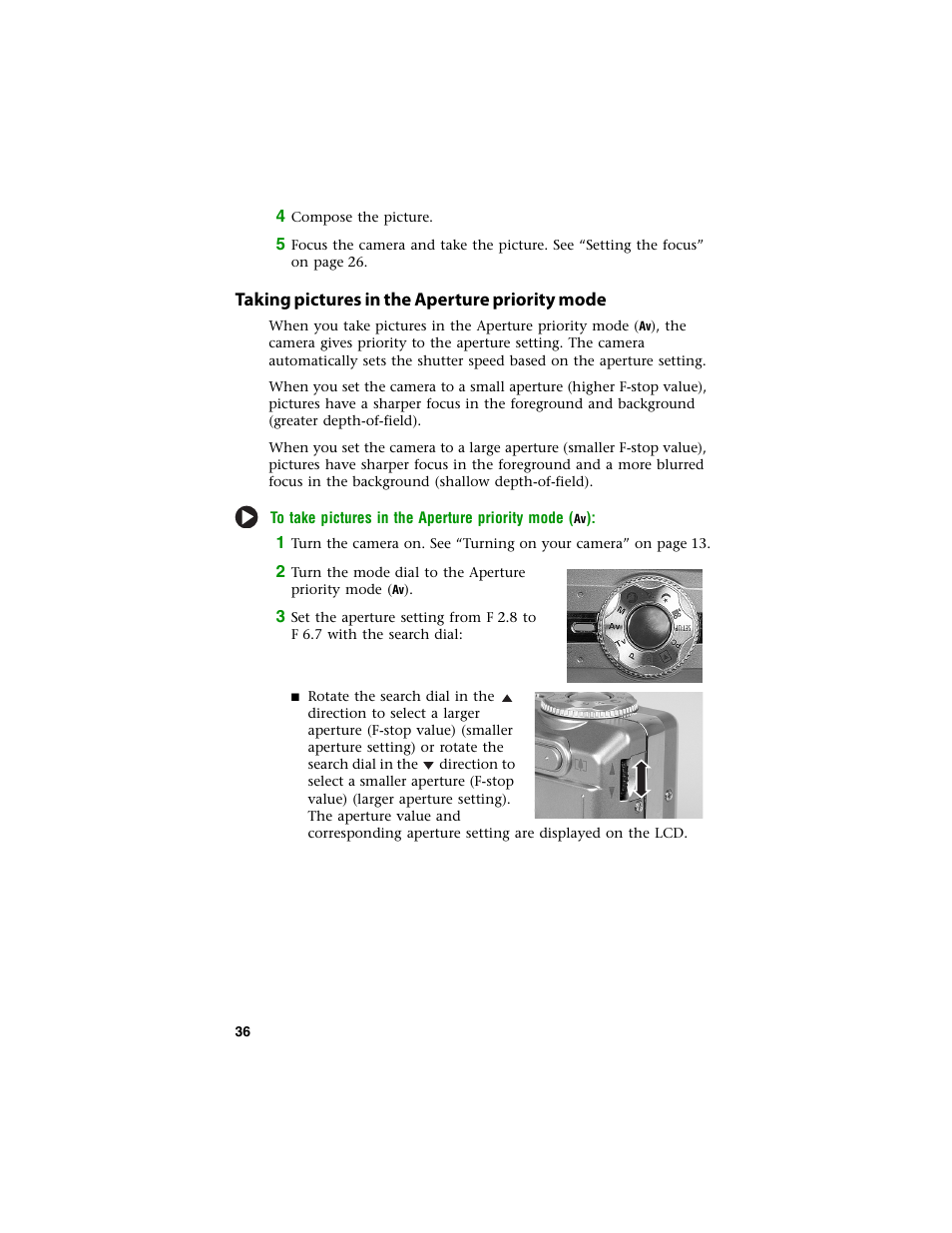 Taking pictures in the aperture priority mode | Gateway DC-T60 User Manual | Page 40 / 92