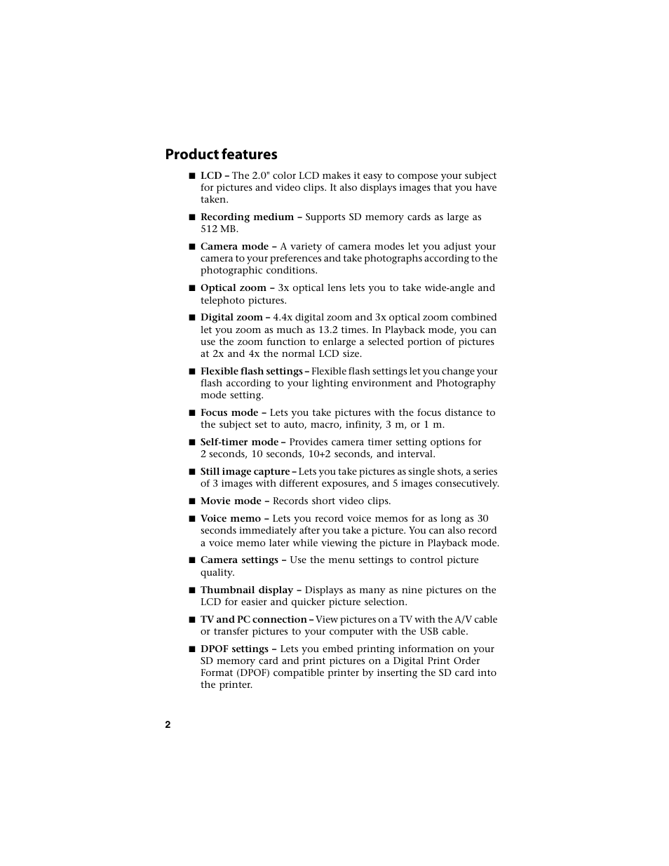 Product features | Gateway DC-T60 User Manual | Page 6 / 92