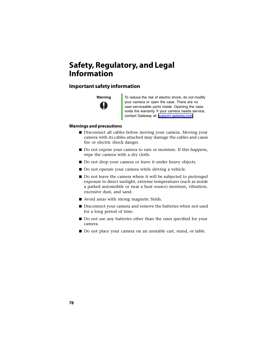 Safety, regulatory, and legal information, Important safety information | Gateway DC-T60 User Manual | Page 82 / 92