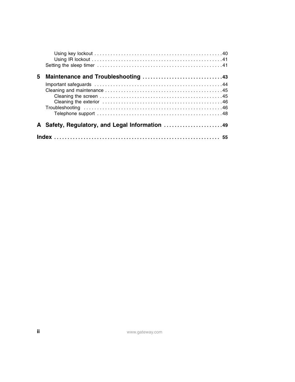 Gateway 30 inch LCD TV User Manual | Page 4 / 64