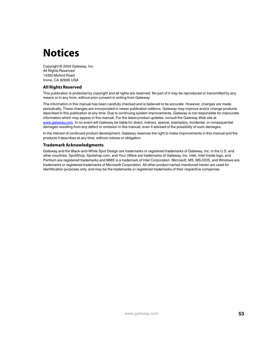 Notices | Gateway 30 inch LCD TV User Manual | Page 57 / 64