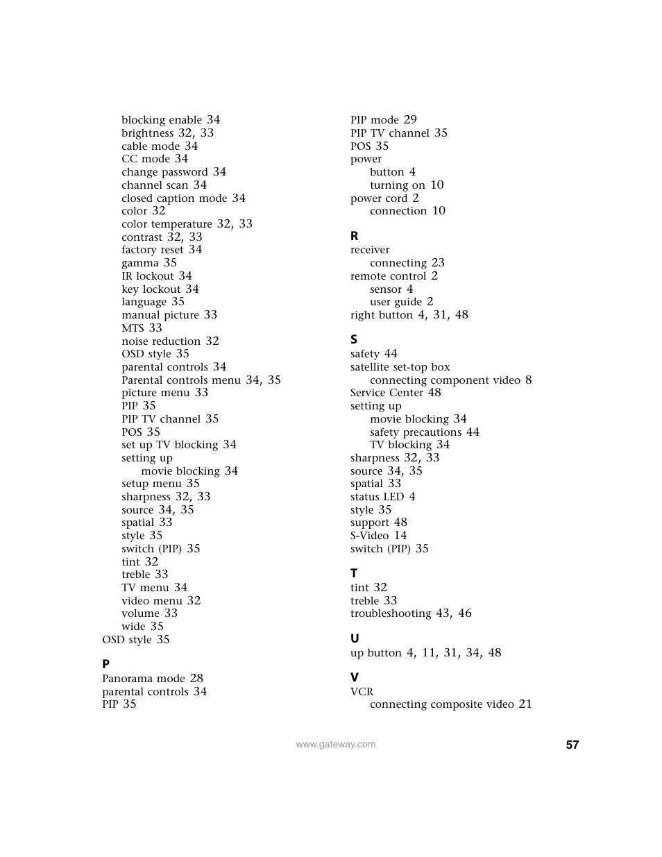 Gateway 30 inch LCD TV User Manual | Page 61 / 64