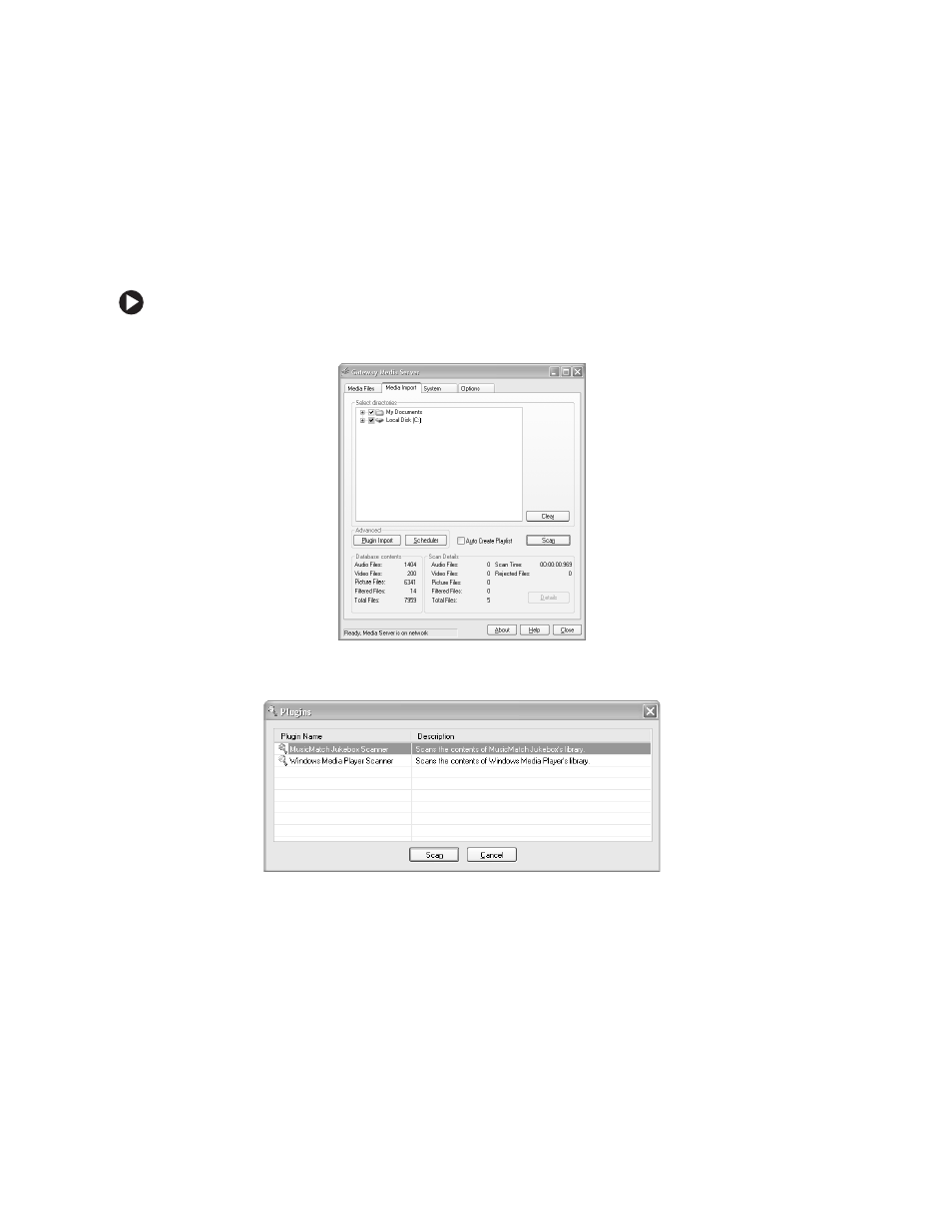 Importing media using plugins, To import files using plugins | Gateway DVD Player User Manual | Page 62 / 108