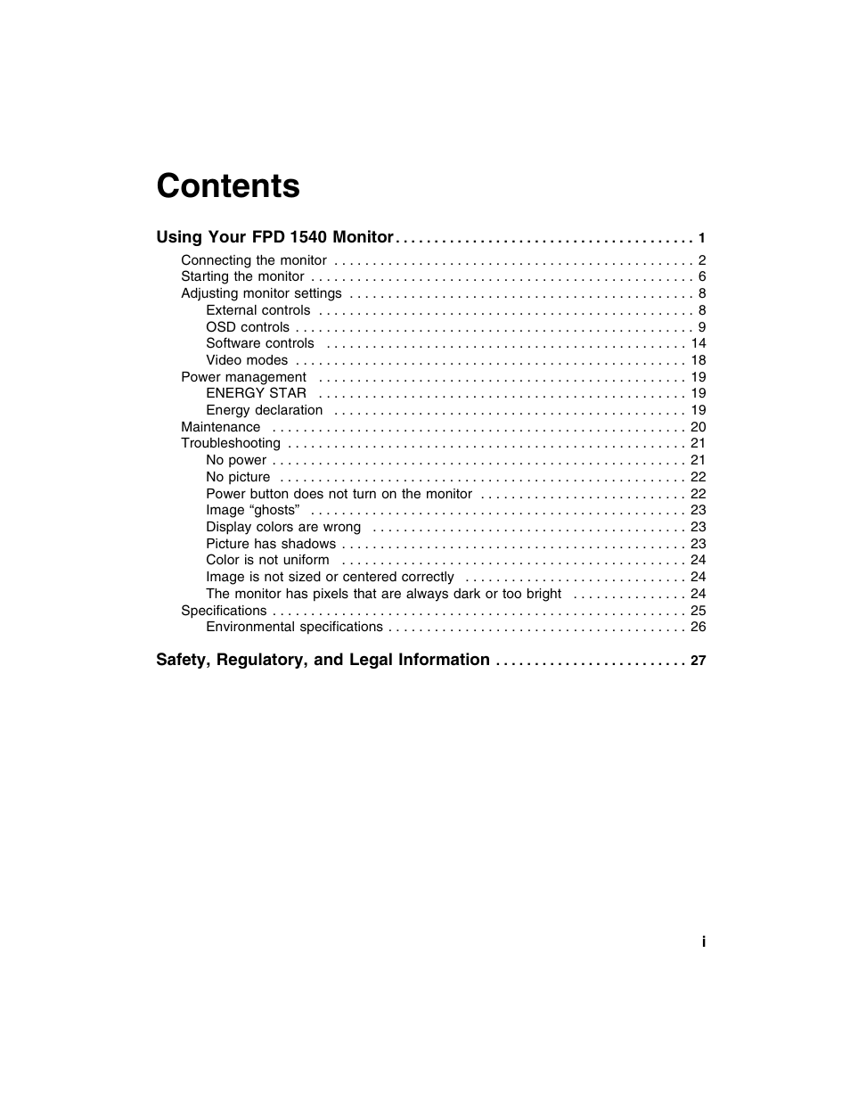 Gateway FPD 1540 User Manual | Page 3 / 38