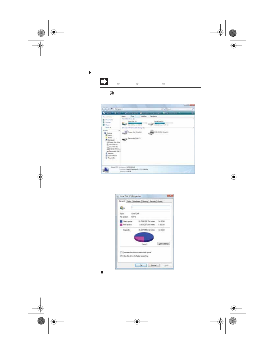 Checking hard drive space, To check hard drive space | Gateway GM5688E User Manual | Page 72 / 140