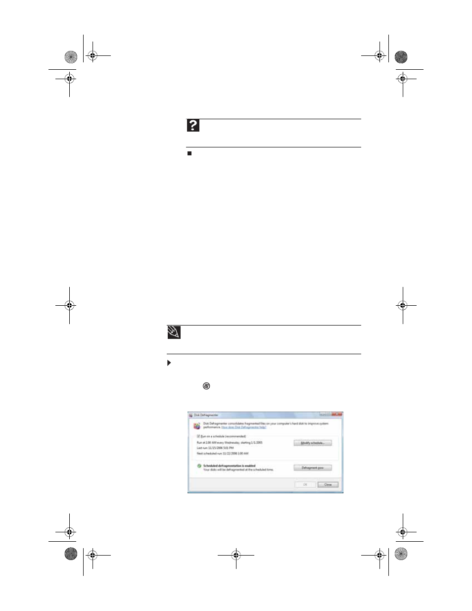 Defragmenting the hard drive, To defragment the hard drive | Gateway GM5688E User Manual | Page 75 / 140