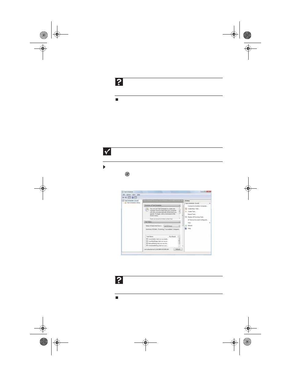 Scheduling maintenance tasks, To start the task scheduler | Gateway GM5688E User Manual | Page 77 / 140