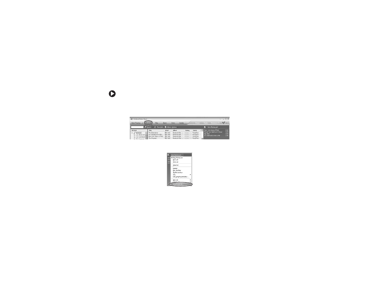 Creating a windows media player playlist, To create a playlist in windows media player | Gateway MP3 Photo Jukebox User Manual | Page 38 / 112