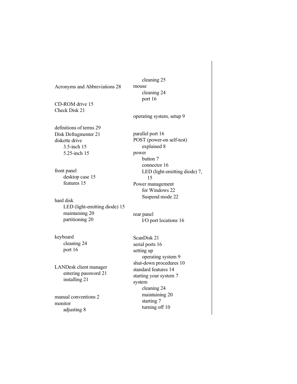 Index | Gateway E-3200 User Manual | Page 40 / 42