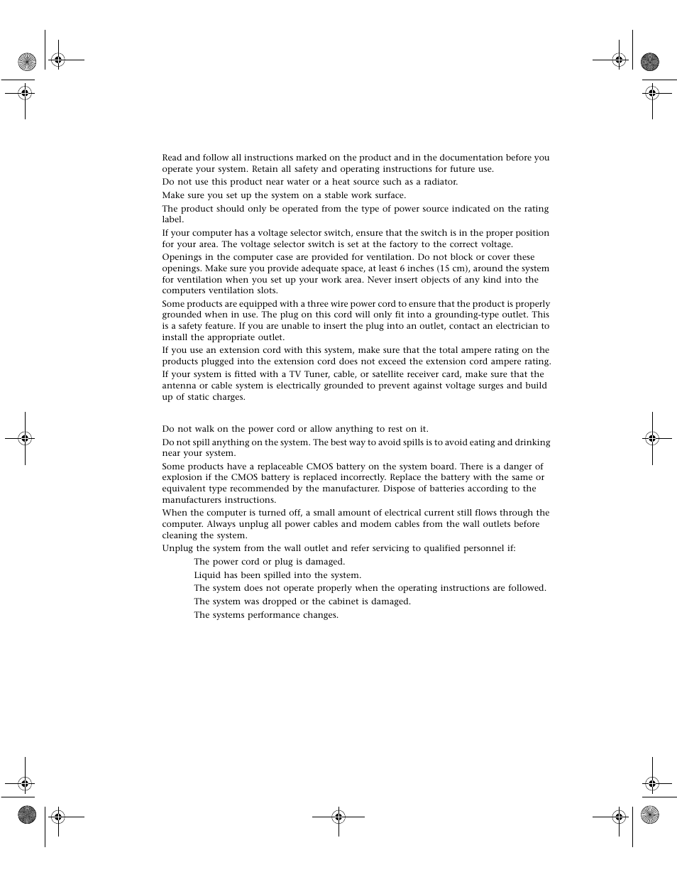 Setting up your system, Care during use, Safety and regulatory information | Gateway 6400 User Manual | Page 117 / 148