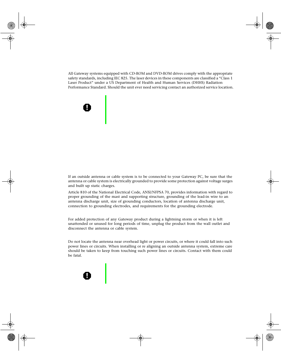 Laser safety statement | Gateway 6400 User Manual | Page 128 / 148