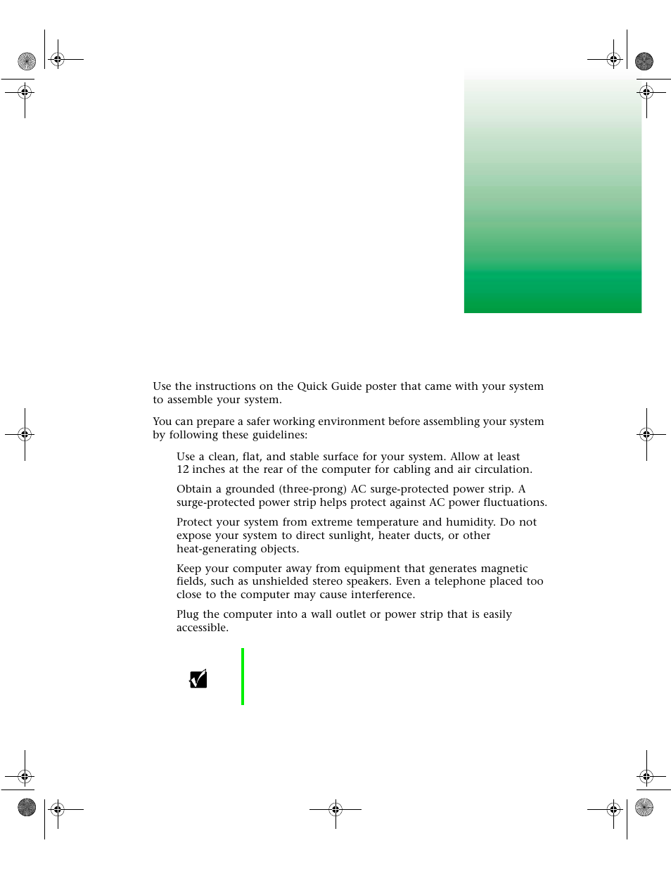 System setup, Setting up your system | Gateway 6400 User Manual | Page 18 / 148