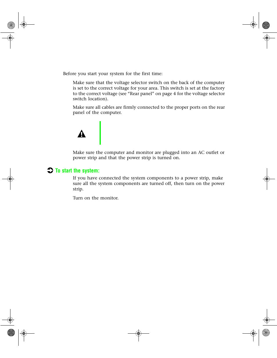 Starting your system | Gateway 6400 User Manual | Page 19 / 148