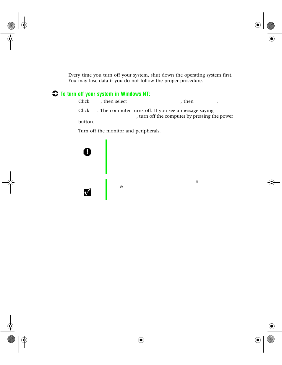 Turning off your system | Gateway 6400 User Manual | Page 22 / 148