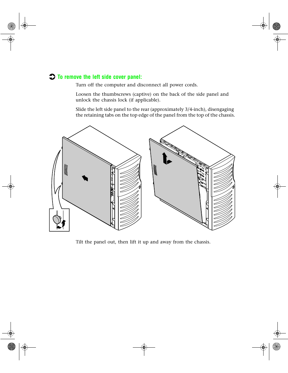 Removing the side cover | Gateway 6400 User Manual | Page 27 / 148