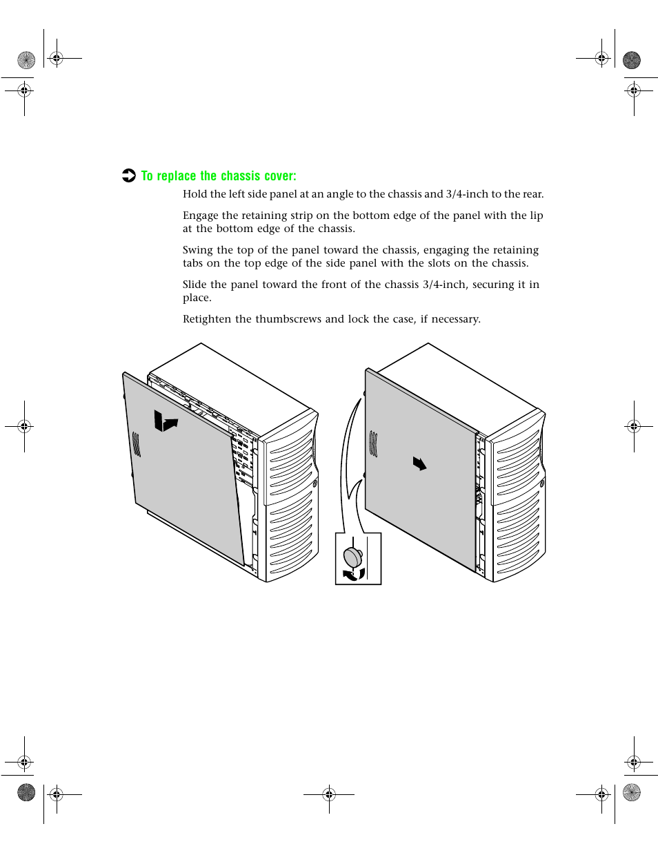 Replacing the side cover | Gateway 6400 User Manual | Page 30 / 148