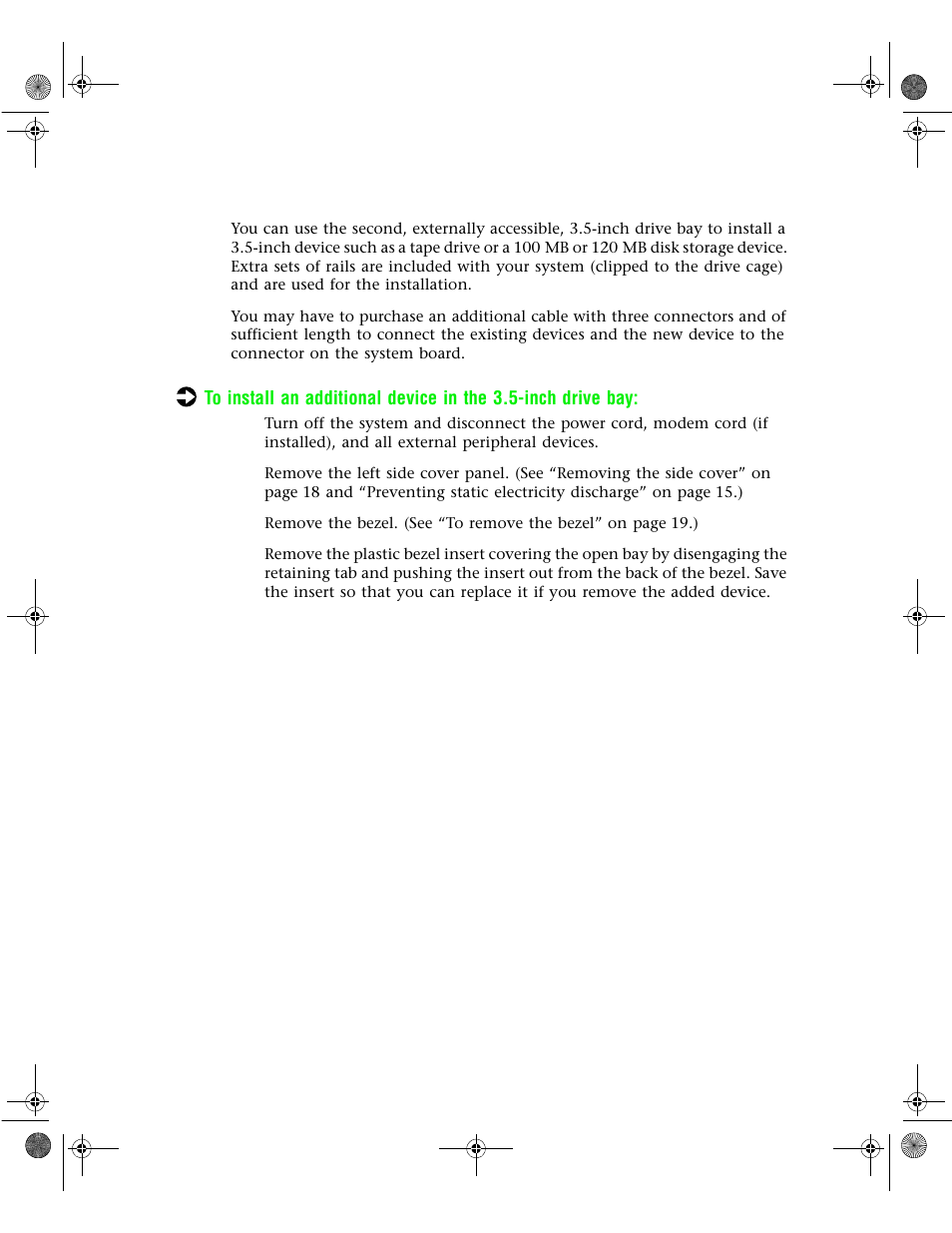 Adding a 3.5-inch device | Gateway 6400 User Manual | Page 36 / 148