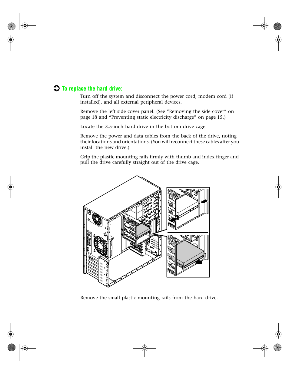 Hard drive, Replacing the hard drive | Gateway 6400 User Manual | Page 42 / 148