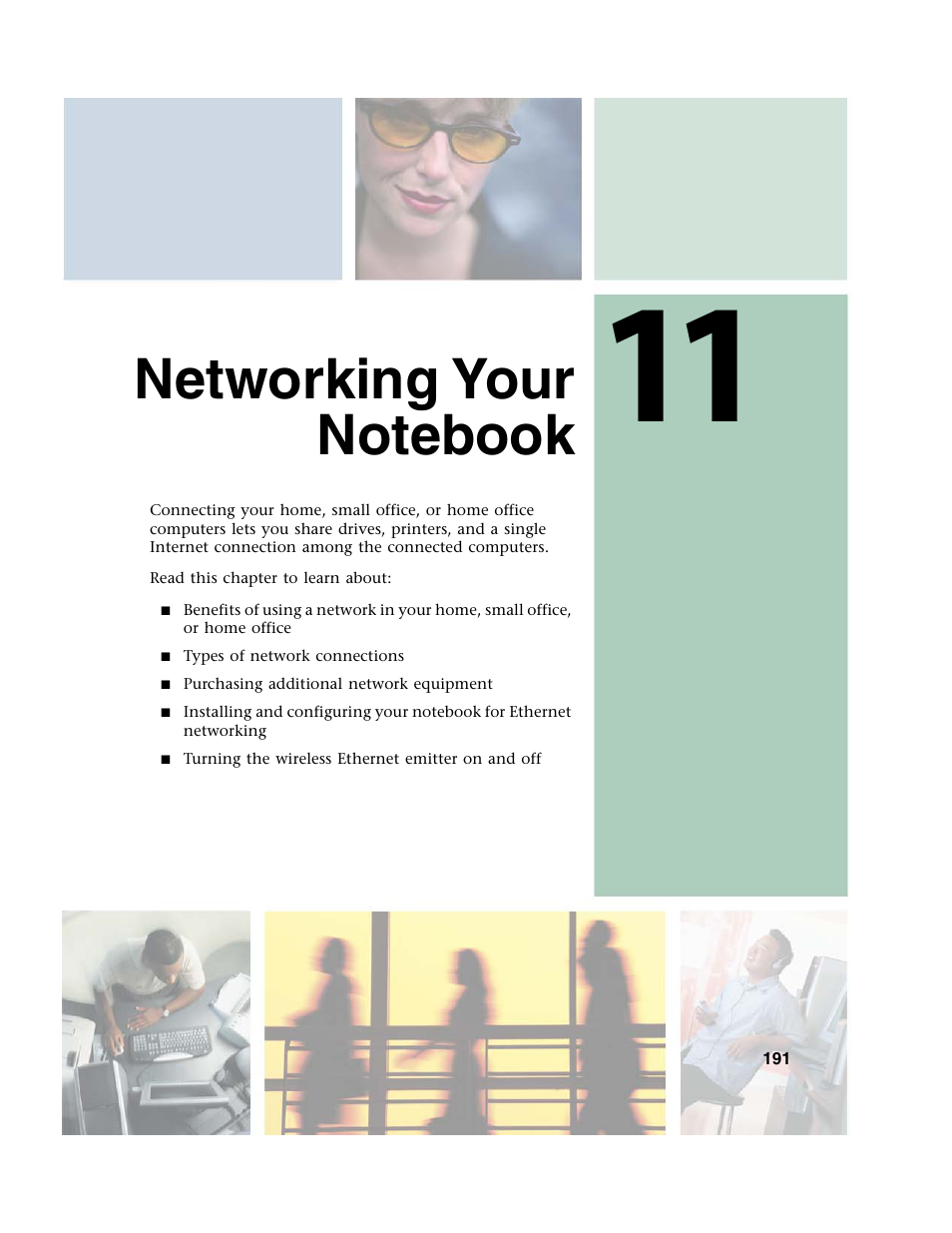Networking your notebook, 11 networking your notebook, Networking your notebook” on | Gateway M350 User Manual | Page 201 / 334