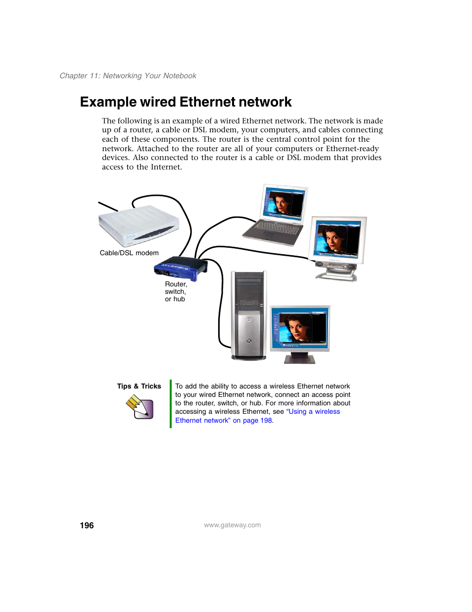 Example wired ethernet network | Gateway M350 User Manual | Page 206 / 334