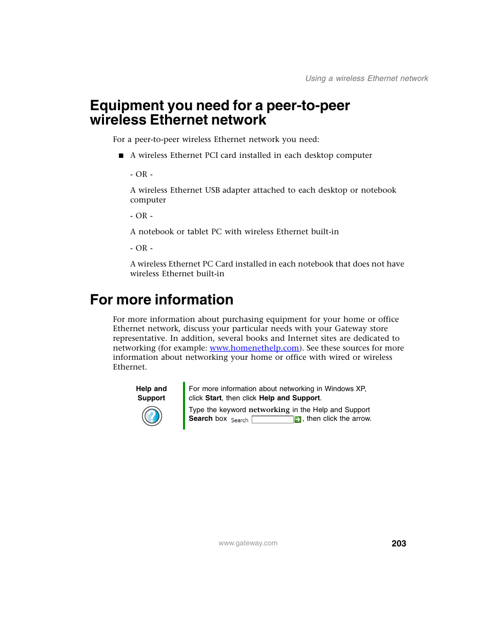 For more information | Gateway M350 User Manual | Page 213 / 334