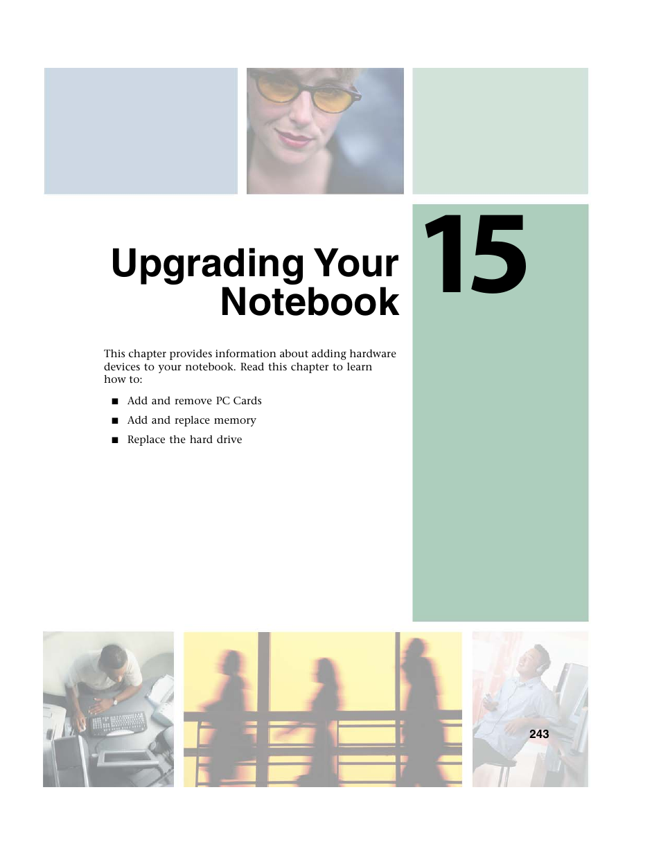 Upgrading your notebook, 15 upgrading your notebook | Gateway M350 User Manual | Page 253 / 334