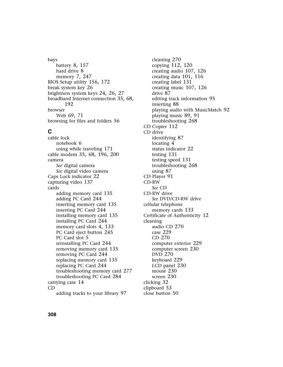 See also cd | Gateway M350 User Manual | Page 318 / 334
