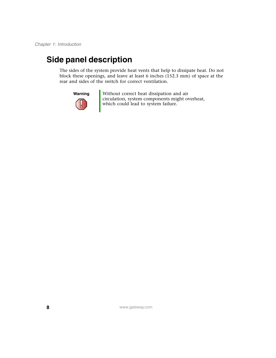 Side panel description | Gateway Unmanaged Ethernet Switch User Manual | Page 11 / 44