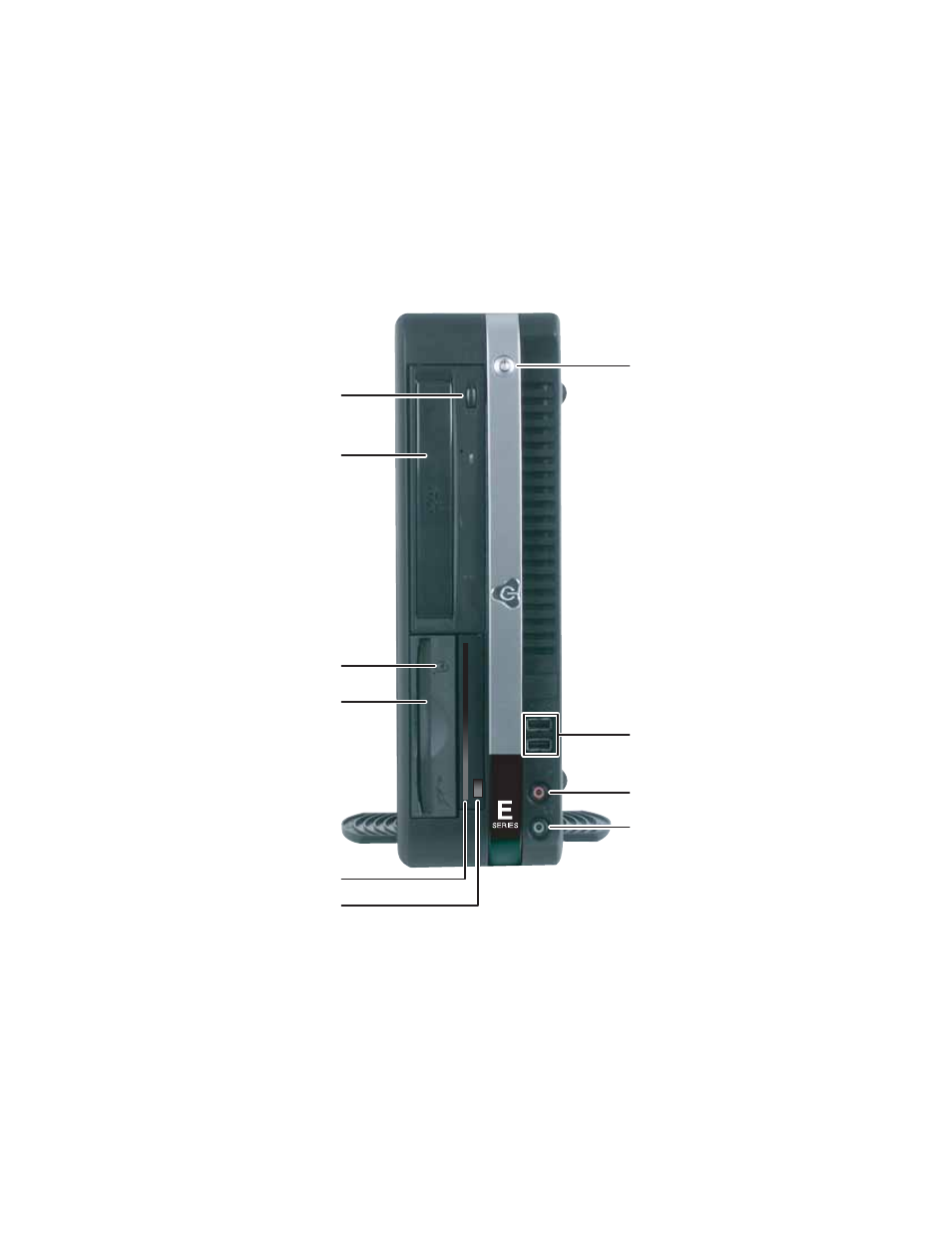 Micro tower, Front | Gateway E-4300 User Manual | Page 12 / 144