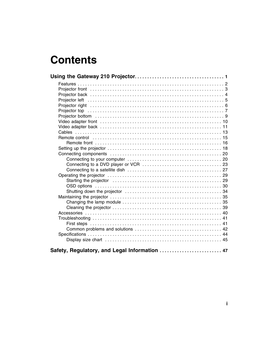 Gateway 210 User Manual | Page 3 / 58