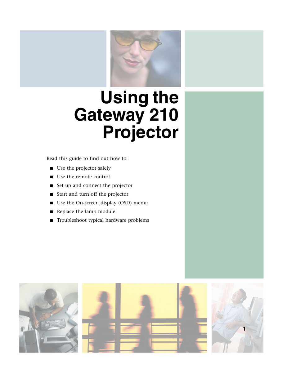 Using the gateway210 projector, Using the gateway 210 projector | Gateway 210 User Manual | Page 5 / 58