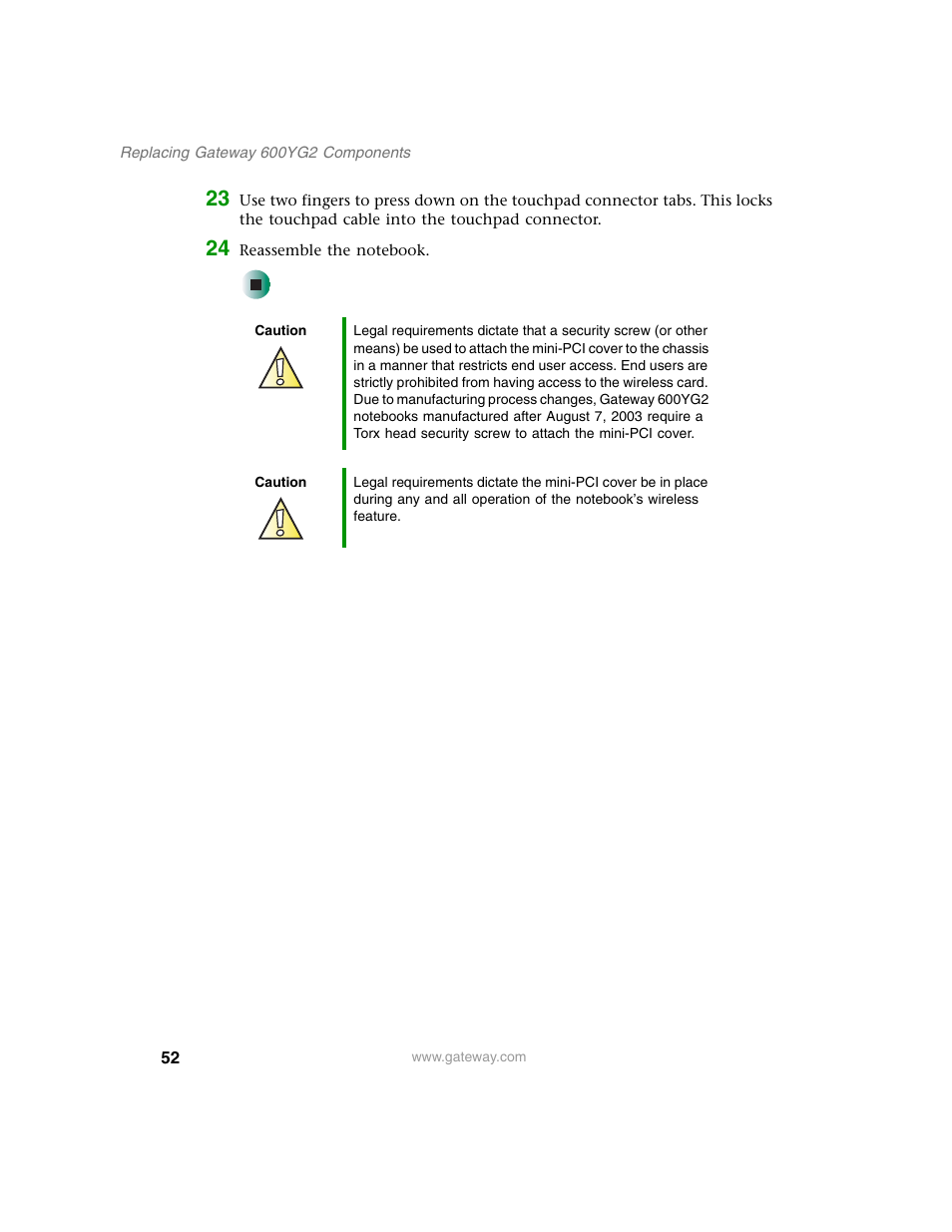 Gateway 600YG2 User Manual | Page 57 / 103