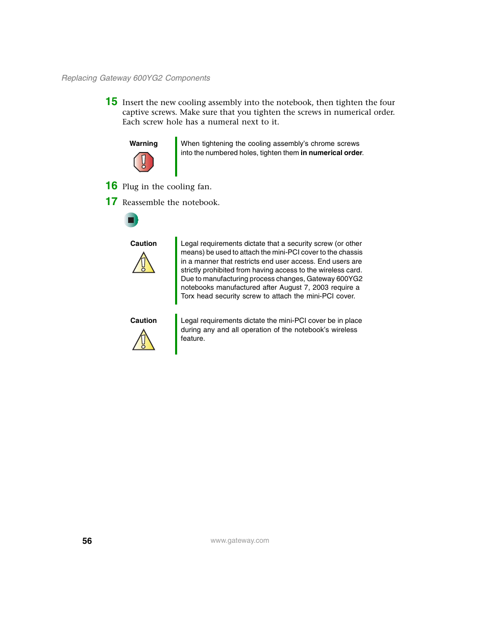 Gateway 600YG2 User Manual | Page 61 / 103