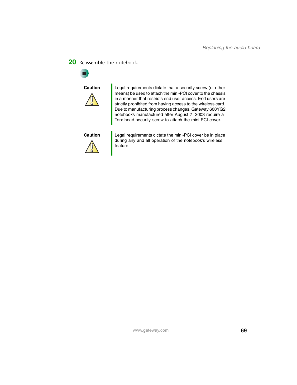 Gateway 600YG2 User Manual | Page 74 / 103