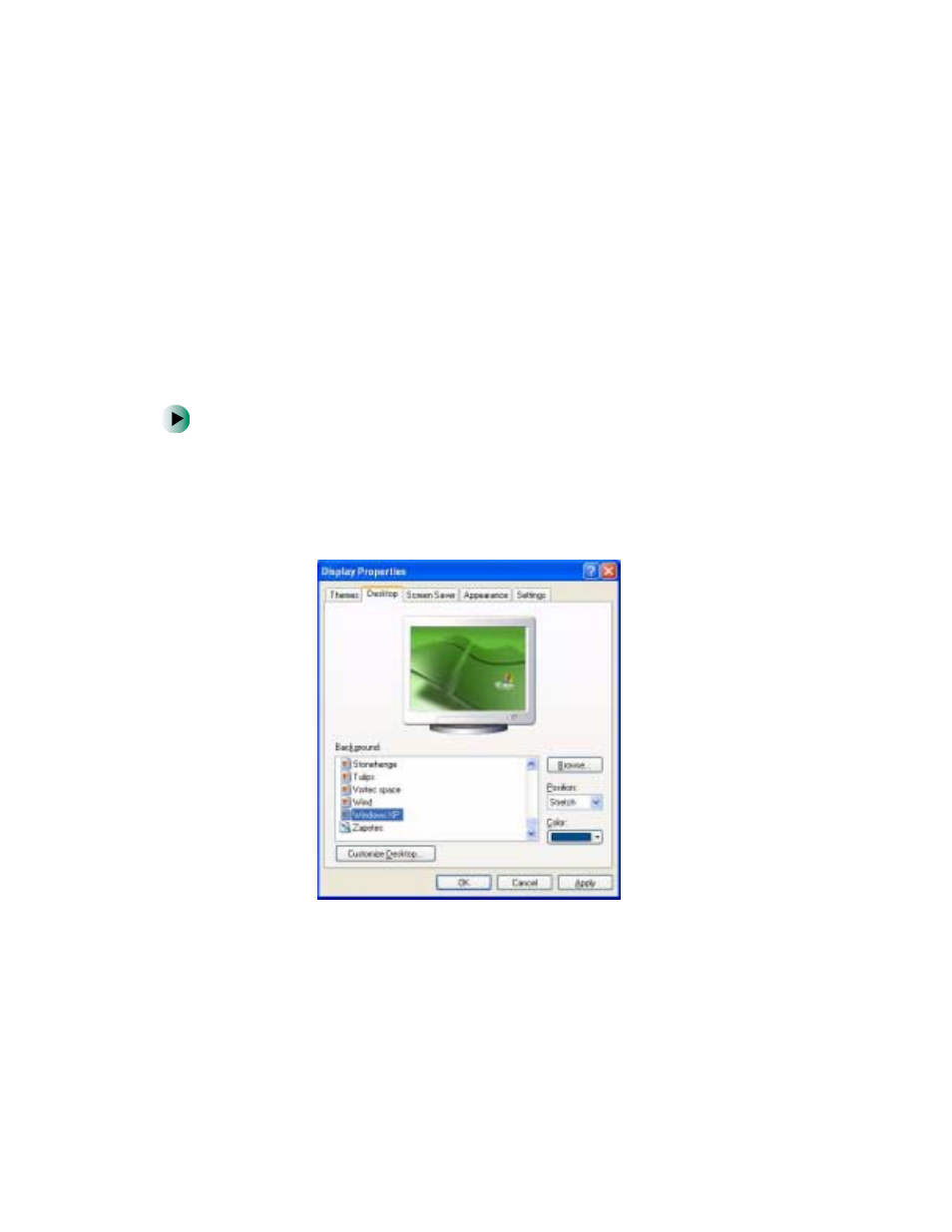 Changing the desktop background | Gateway 450 User Manual | Page 185 / 329