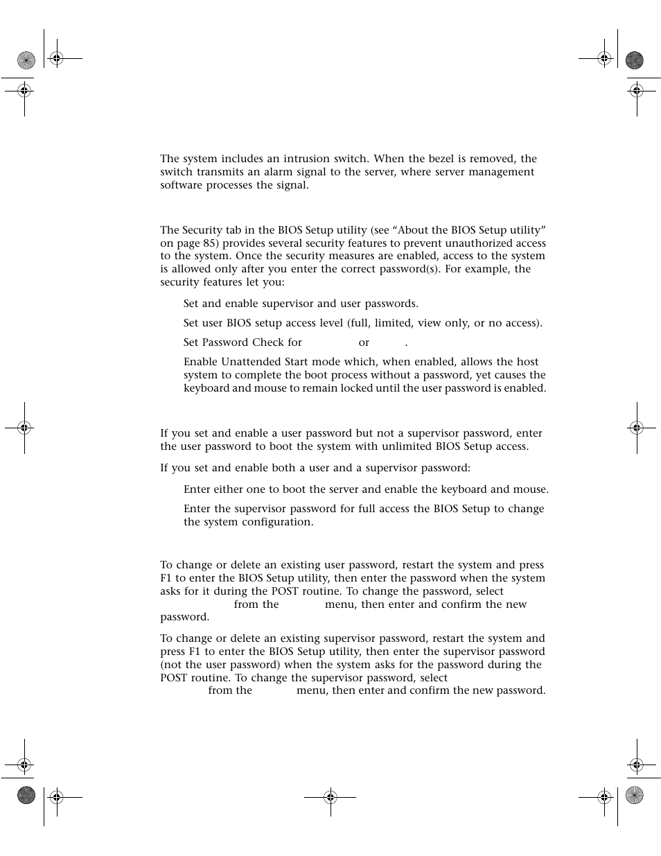 Mechanical lock and monitoring, Software locks through the bios setup utility | Gateway 7400 User Manual | Page 107 / 156