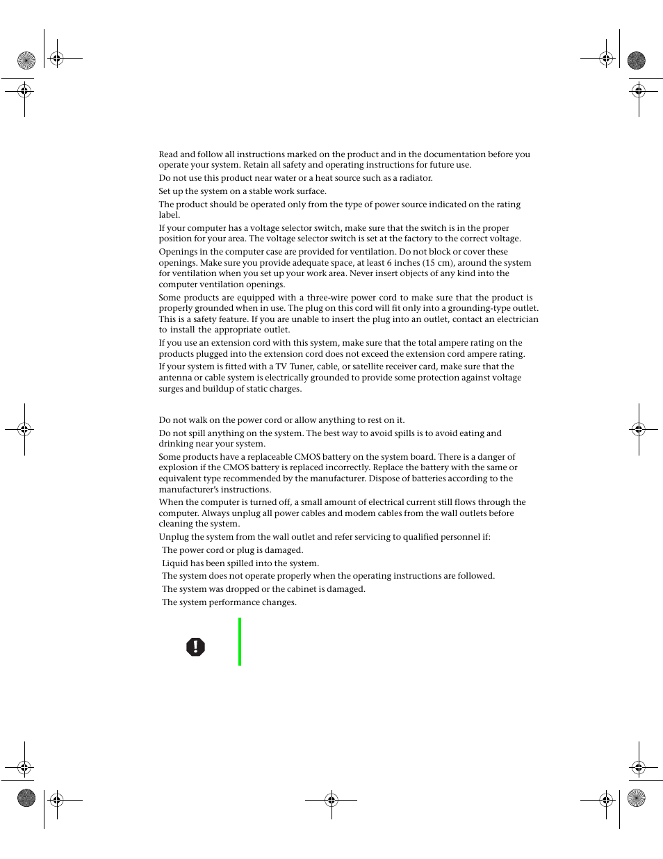 Setting up your system, Care during use, Safety and regulatory information | Gateway 7400 User Manual | Page 134 / 156