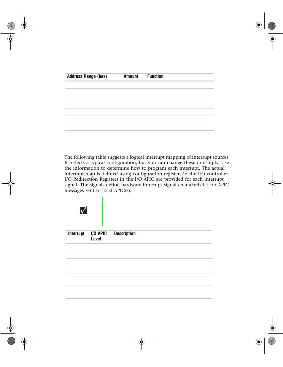 Memory map, Interrupts, Memory map interrupts | Gateway 7400 User Manual | Page 146 / 156